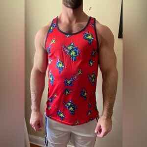 Parke & Ronen Red Floral Men's Tank Top